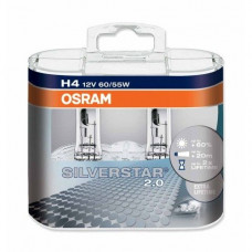 Комплект галогенных ламп Osram Silverstar 2.0 64193SV2-HCB-DUO H4 12V 60/55W P43t Hard DuoPET